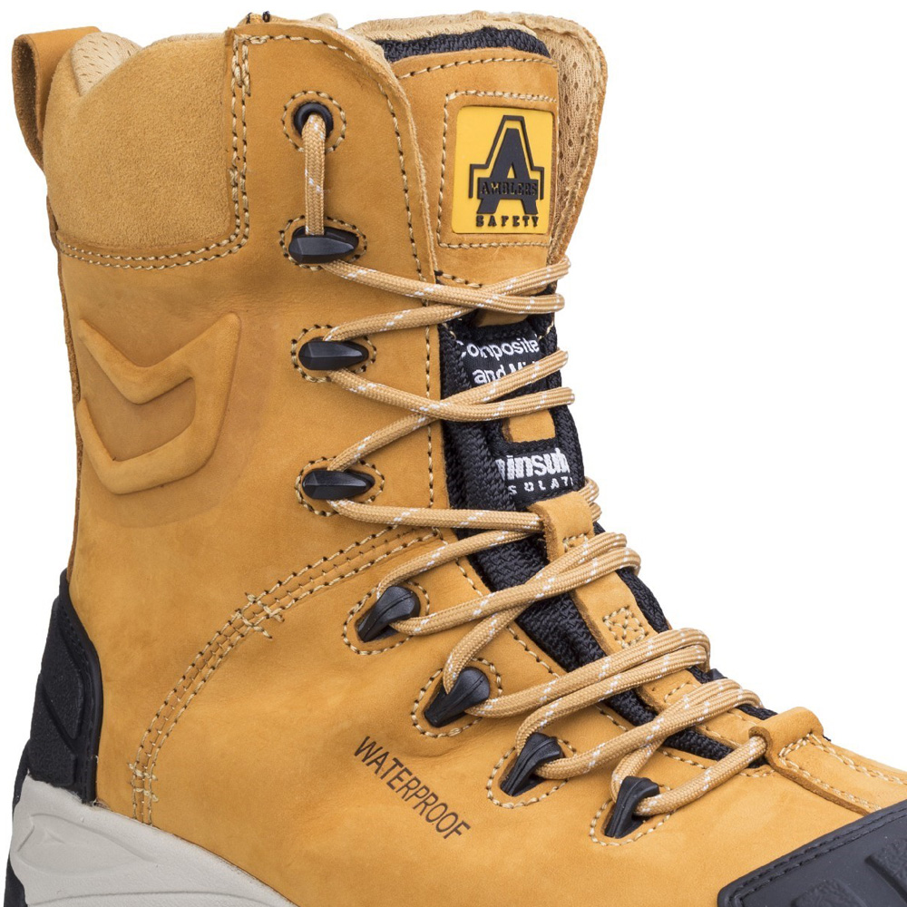 Amblers FS998 S3 honey nubuck waterproof composite safety boot with midsole 